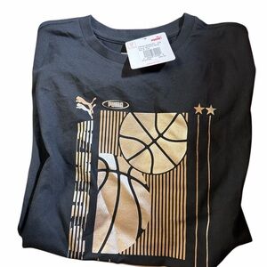 Puma Black and Gold Graphic Tee